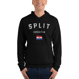 Vintage Varsity Split Croatia Flag Unisex hoodie