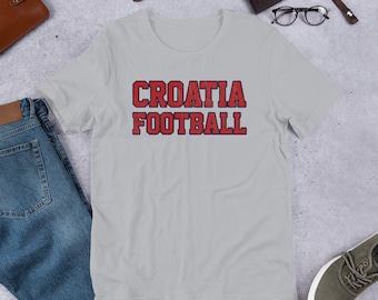 Kortärmad t-shirt med vintagemotiv från Kroatiens fotbollslag