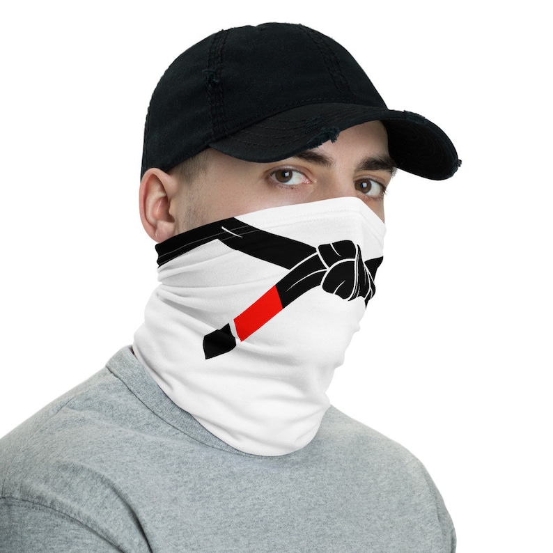 Martial Arts Black Belt Jiujitsu Face Mask Neck Gaiter Etsy