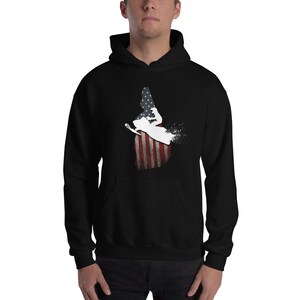 USA Flag New Hampshire Snowmobile Unisex Hoodie
