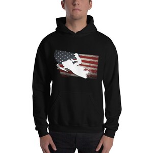 USA Flag Montana Snowmobile Hooded Sweatshirt