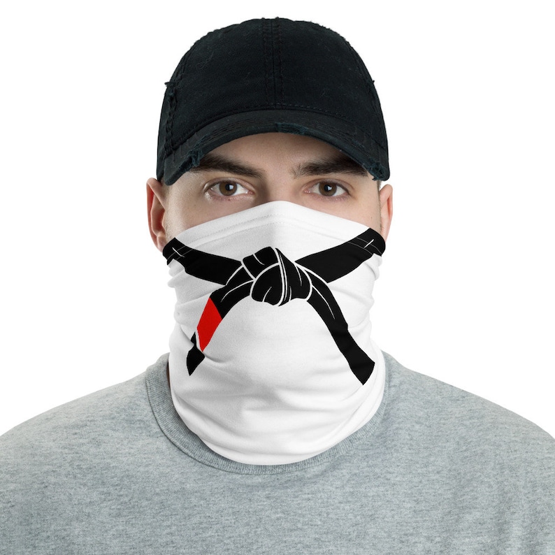 Martial Arts Black Belt Jiujitsu Face Mask Neck Gaiter Etsy