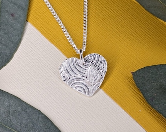 silver heart necklace silver necklace teardrop necklace sad heart pendant heart jewellery unique one of a kind only made once £25.00