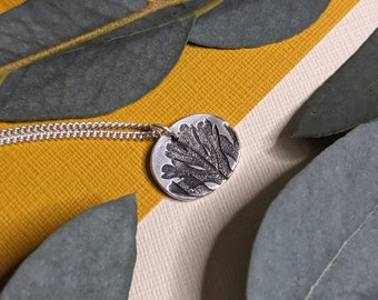 silver leaf necklace silver leaf print necklace nature inspired necklace leaf print pendant leaf jewellery unique one of a kind made once £25.00