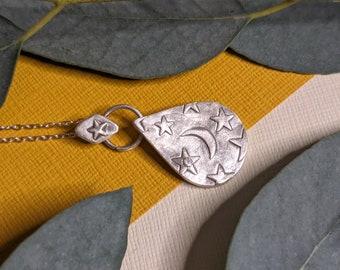 silver celestial necklace moon necklace star pendant necklace celestial necklace star jewellery unique one of a kind only made once £67.00