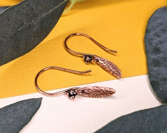 copper wing earrings nature inspired copper bug earrings bug jewellery copper jewellery wing jewellery unique one of a kind only made once £18.00