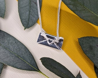 silver letter necklace silver love letter necklace Valentines necklace envelope pendant letter jewellery unique one of a kind only made once £28.00