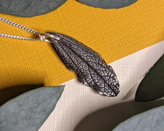 silver leaf necklace silver necklace nature inspired necklace real leaf print pendant leaf jewellery unique one of a kind only made once £47.00