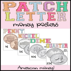 Money Posters for Classroom, American Currency Posters Display for Classroom, Learning Money, Learning Currency, Coin Poster, Patch Letter