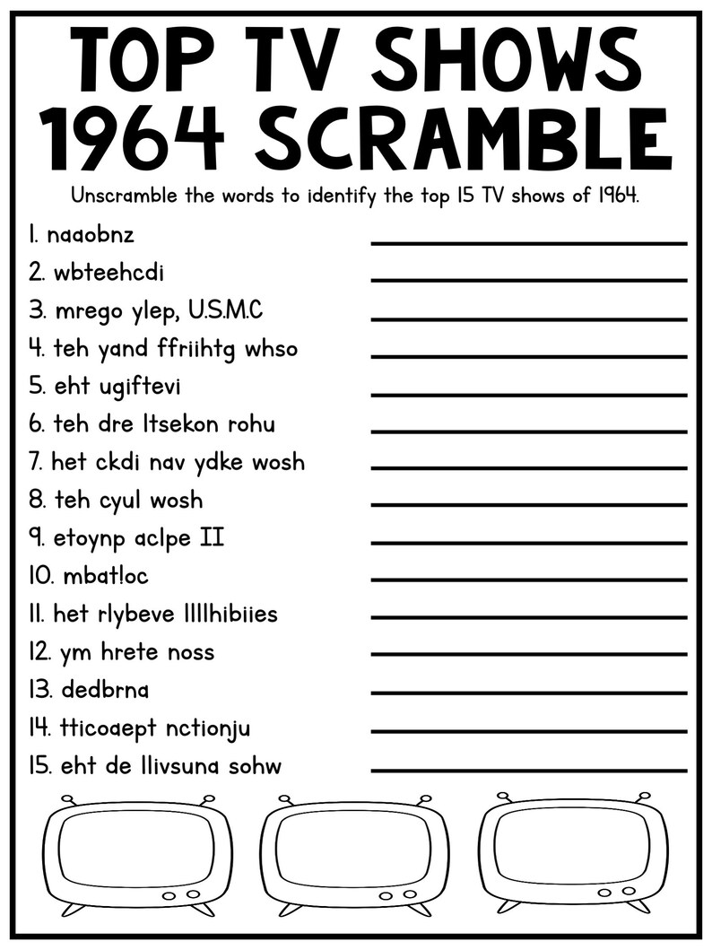 60th Birthday Party Games Born in 1964 Birthday Game Bundle 1964 Trivia