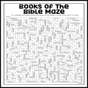 Books of the Bible Mazes Game Printable Church Game, Sunday School ...