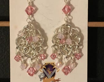 Pendientes de cadena del timón con cristales de Swarovski