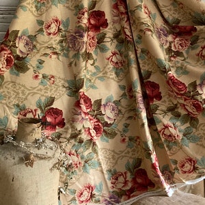 Vintage Large Textile Panel / Roses - Etsy