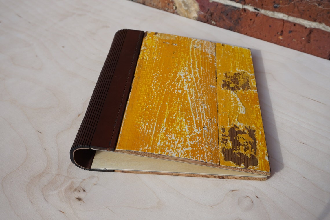 A 5 Rustic Wooden Binder in a mustard yellow Etsy