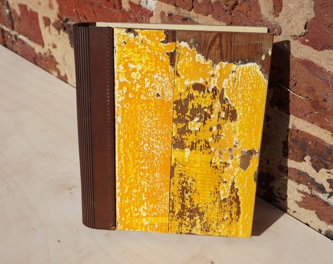 A 5 Rustic Wooden Binder in a Mustard Yellow Etsy UK