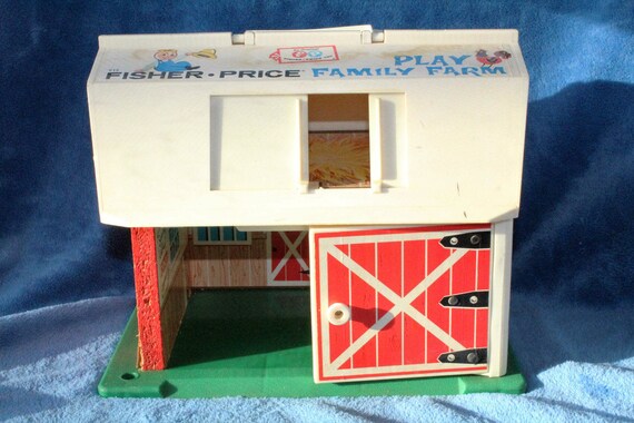 Vintage Fisher Price Wooden Barn Etsy
