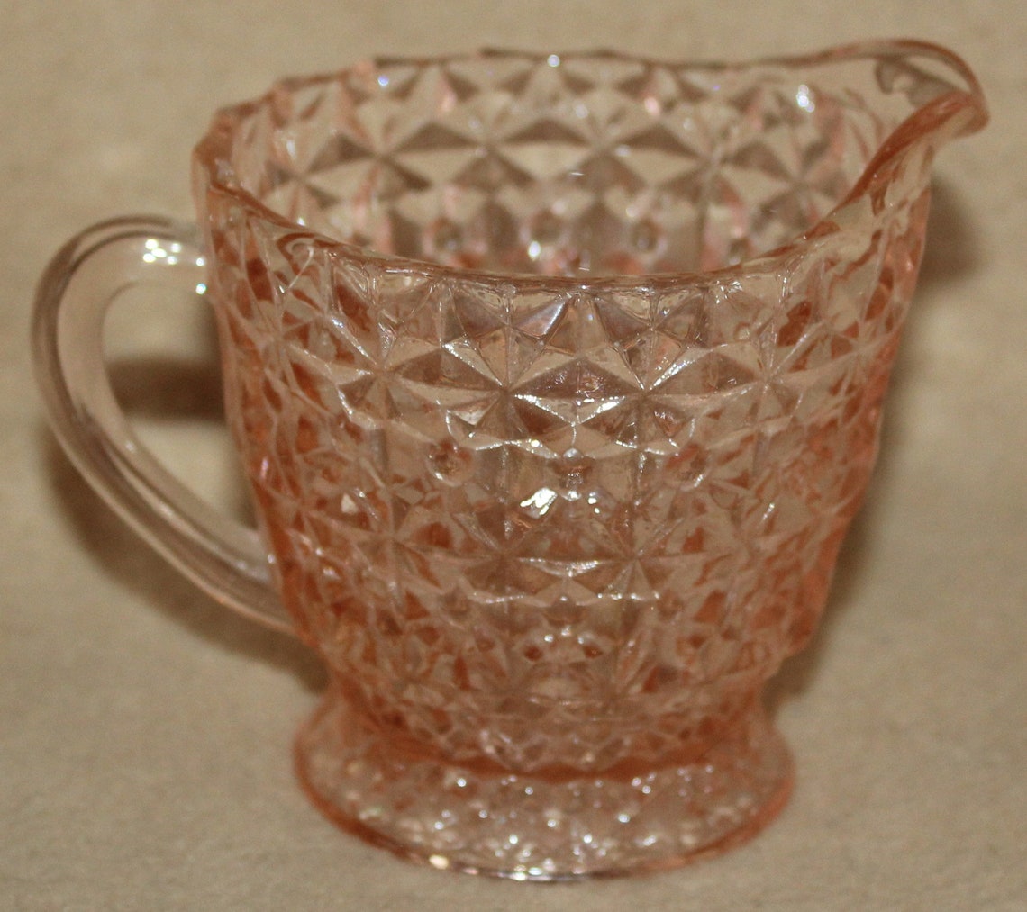 Vintage Pink Depression Glass Creamer Etsy