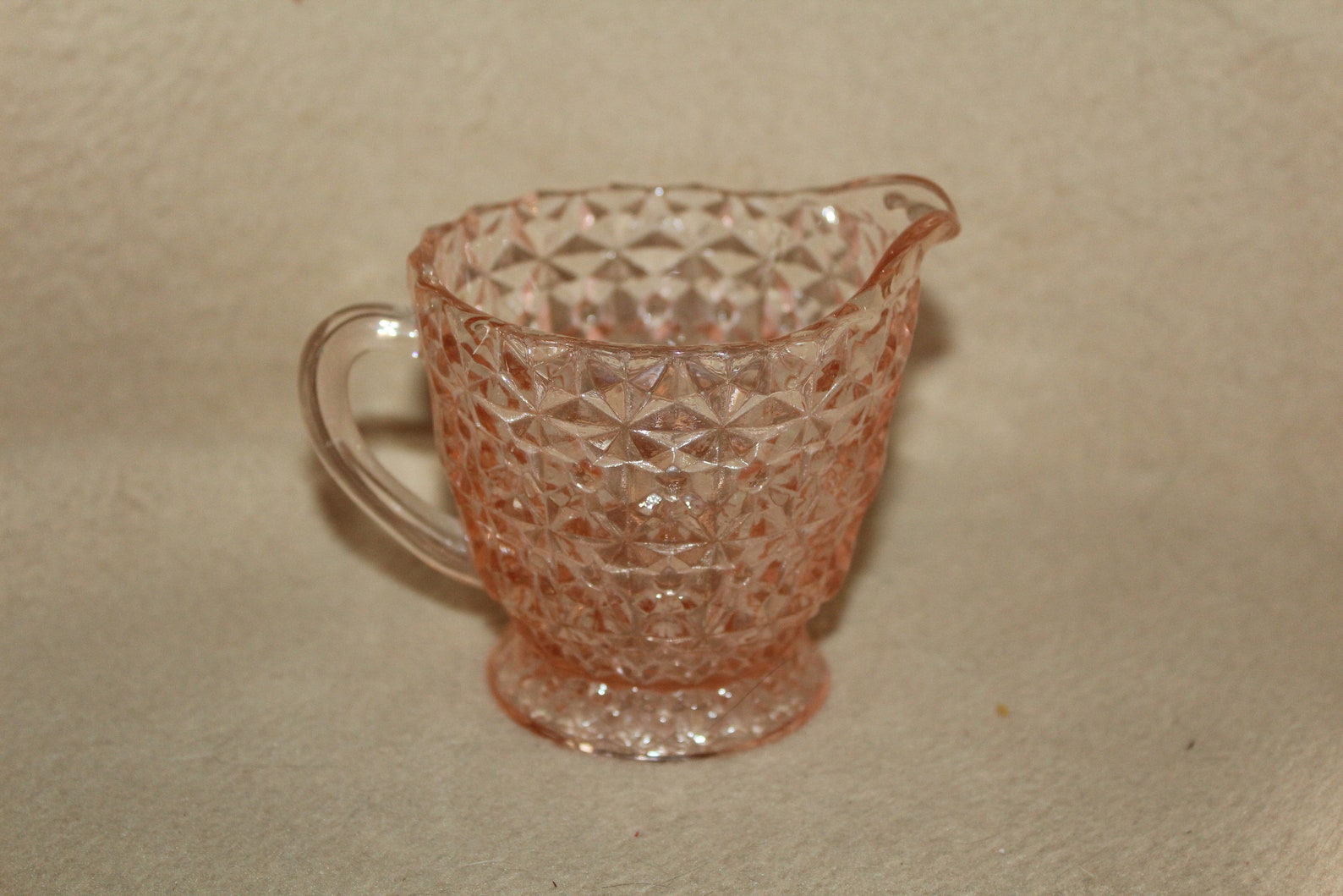 Vintage Pink Depression Glass Creamer - Etsy