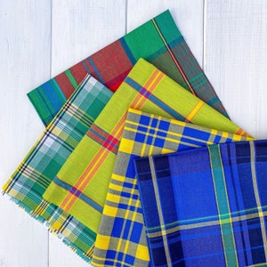 JUNGLE MADRAS Fat Quarter Bundle, 5 pieces, 100% cotton, 20x20 inches (50x50 cm)