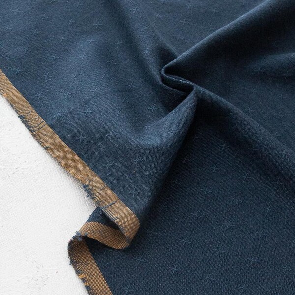 FABLEISM Sprout Woven in Midnight, 100% cotton, Sold by the 1/2m. FABLEISM in Canada FSW-23