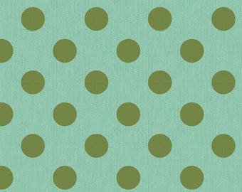 TILDA Chambray Dots in Teal Green. 100% Woven Cotton. Sold by the 1/2m. Tilda in Canada. 160059