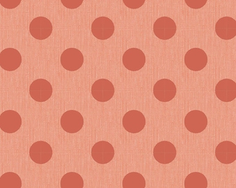 TILDA Chambray Dots in Ginger. 100% Woven Cotton. Sold by the 1/2m. Tilda in Canada. 160052