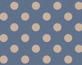 TILDA Chambray Dots in Denim. 100% Woven Cotton. Sold by the 1/2m. Tilda in Canada. 160057