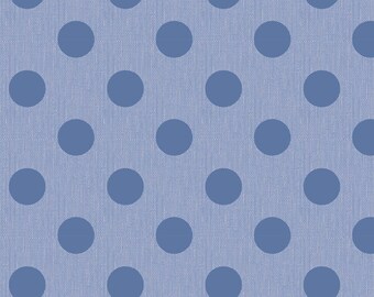 TILDA Chambray Dots in Cornflower. 100% Woven Cotton. Sold by the 1/2m. Tilda in Canada. 160056