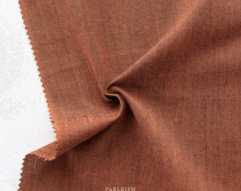 FABLEISM, Everyday Chambray NOCTURNE in Cinnabar. Woven Cotton / Bamboo. Sold by the 1/2m. Fableism in Canada. ECWNOC-06