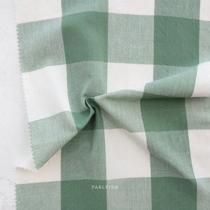 FABLEISM Camp Gingham LARGE in Eukalyptus, 100% gewebte Baumwolle, 1/2 m verkauft. Fableismus in Kanada. CMPLG-04