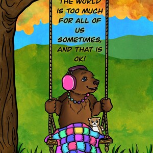 SPD/Autism Bear poster and coloring page