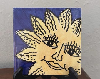 Celestial Whimsigoth keramische tegel met zonnescherm 5,75"