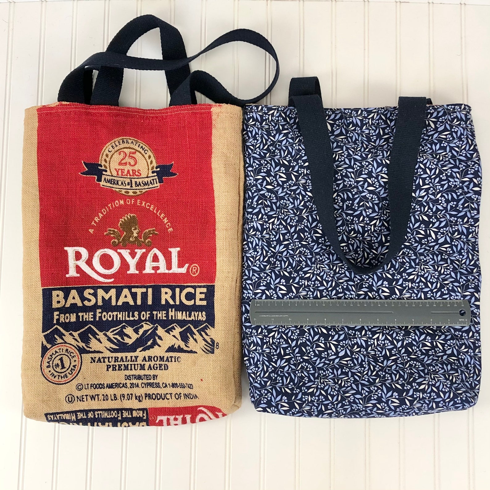 Reclaimed Burlap Rice Bag Tote. Fully Lined Upcycled Burlap Etsy
