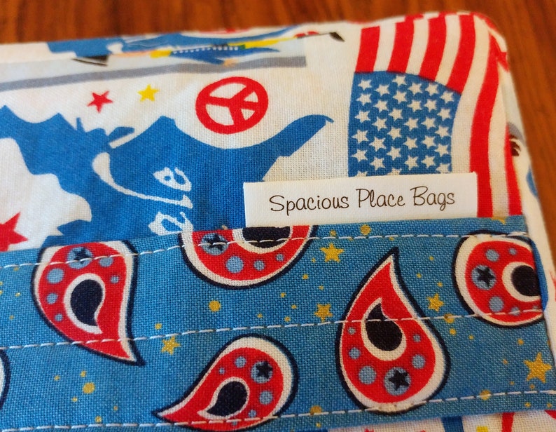 Handmade Independence day bag. Small Fourth of July tote bag Clearance