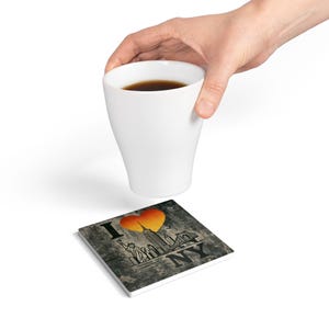 NYC Themed Ceramic Coaster Set | I Love NY Design | Travel Memories, Souvenir Gift for Travelers, Home Decor, Kitchen Accessories