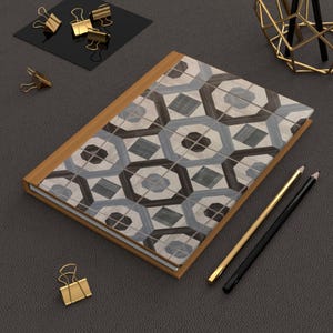 Geometric Pattern Hardcover Journal – Matte Casewrap Notebook, 150 Lined Pages, Modern Abstract Diary for Writing, Gifts & Creative Notes
