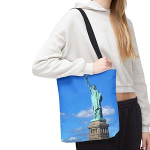 Statue of Liberty Eco-Friendly Tote Bag | Reusable NYC Travel Shopper | Summer Essentials, Gifts for Her, Beach & Shopping Bag