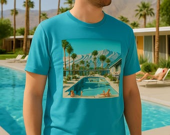 T-shirt Pool Vibes Palm Springs : t-shirt en coton pour les vacances d'été
