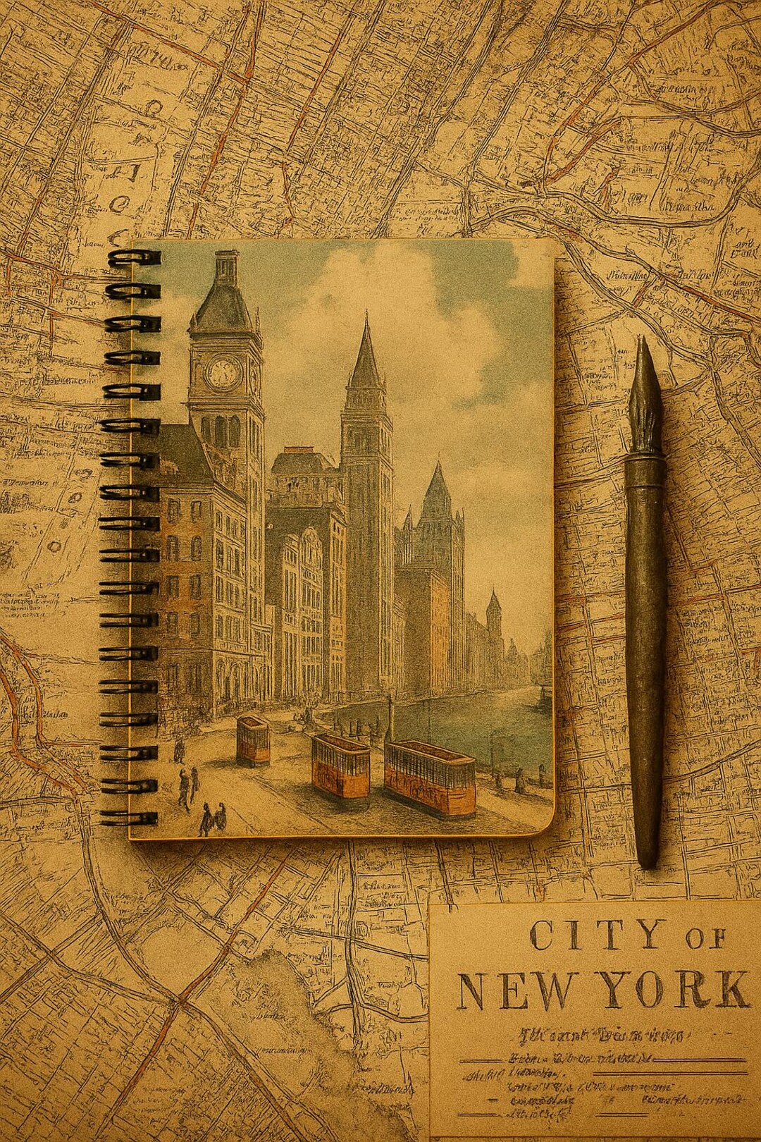 Vintage Cityscape Spiral Notebook: Ruled Journal for Writers - Etsy