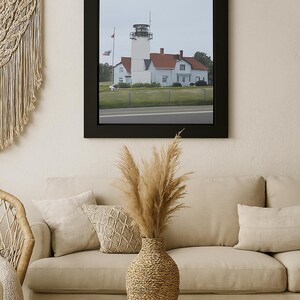 Coastal Lighthouse Wall Art, Nautical Beach House Prints, Ocean Seaside Decor Framed Paper Posters for Coastal Home