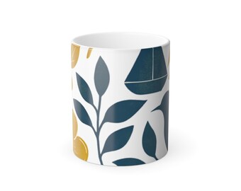 Floral Bird Color Morphing Mug, Changing Coffee and Tea cup