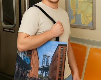 Brooklyn Art Tote Bag: Stylish NYC Shopping Carryall