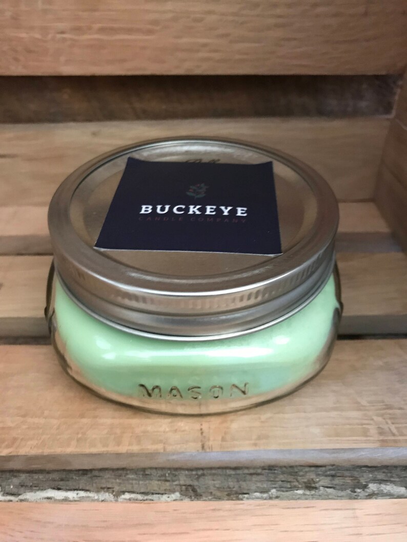 8 oz Fraser Fir Square Mason Jar Soy Candle Wood Wick