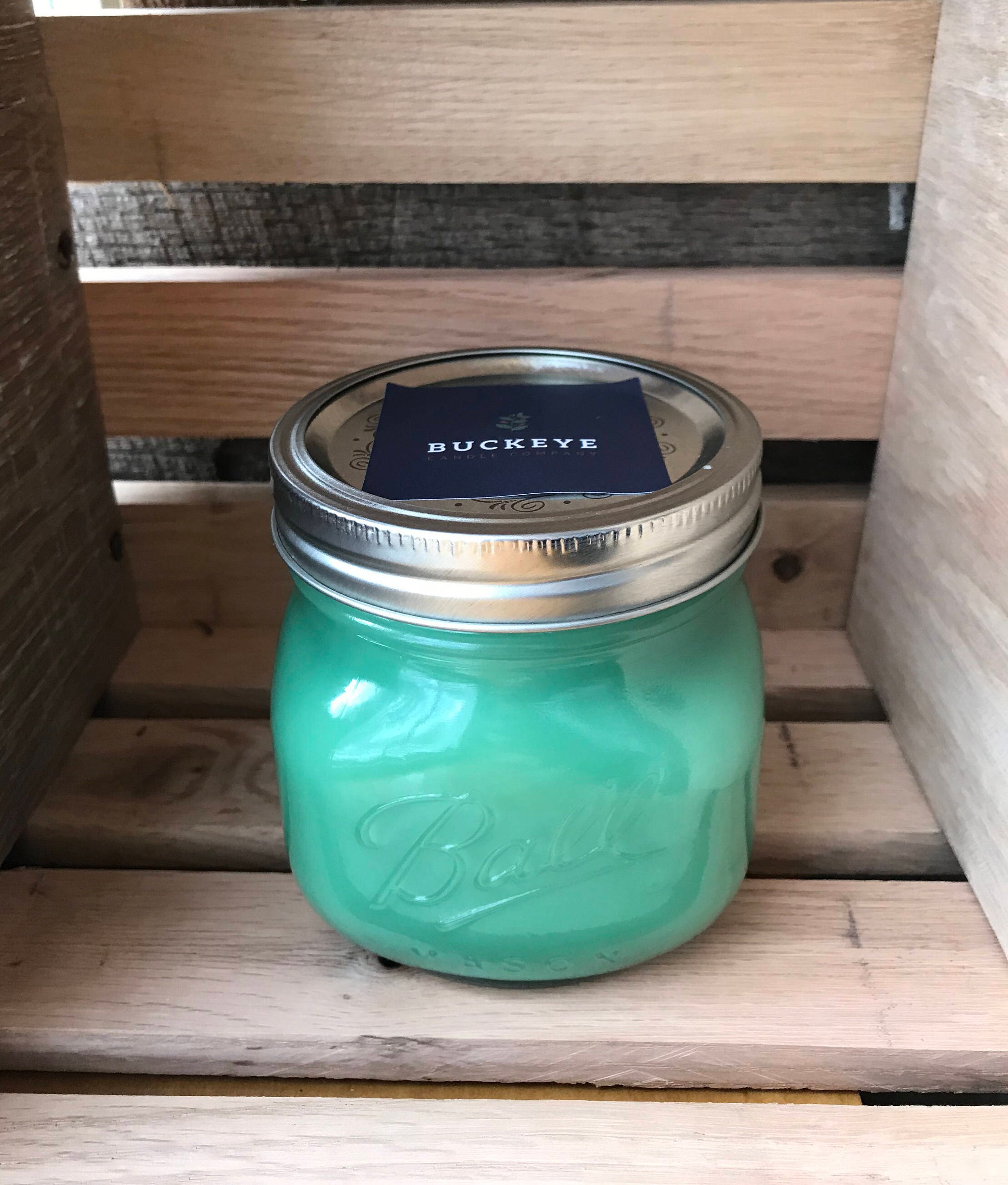 14 ounce Square Mason Jar Leaves Soy Candle Etsy