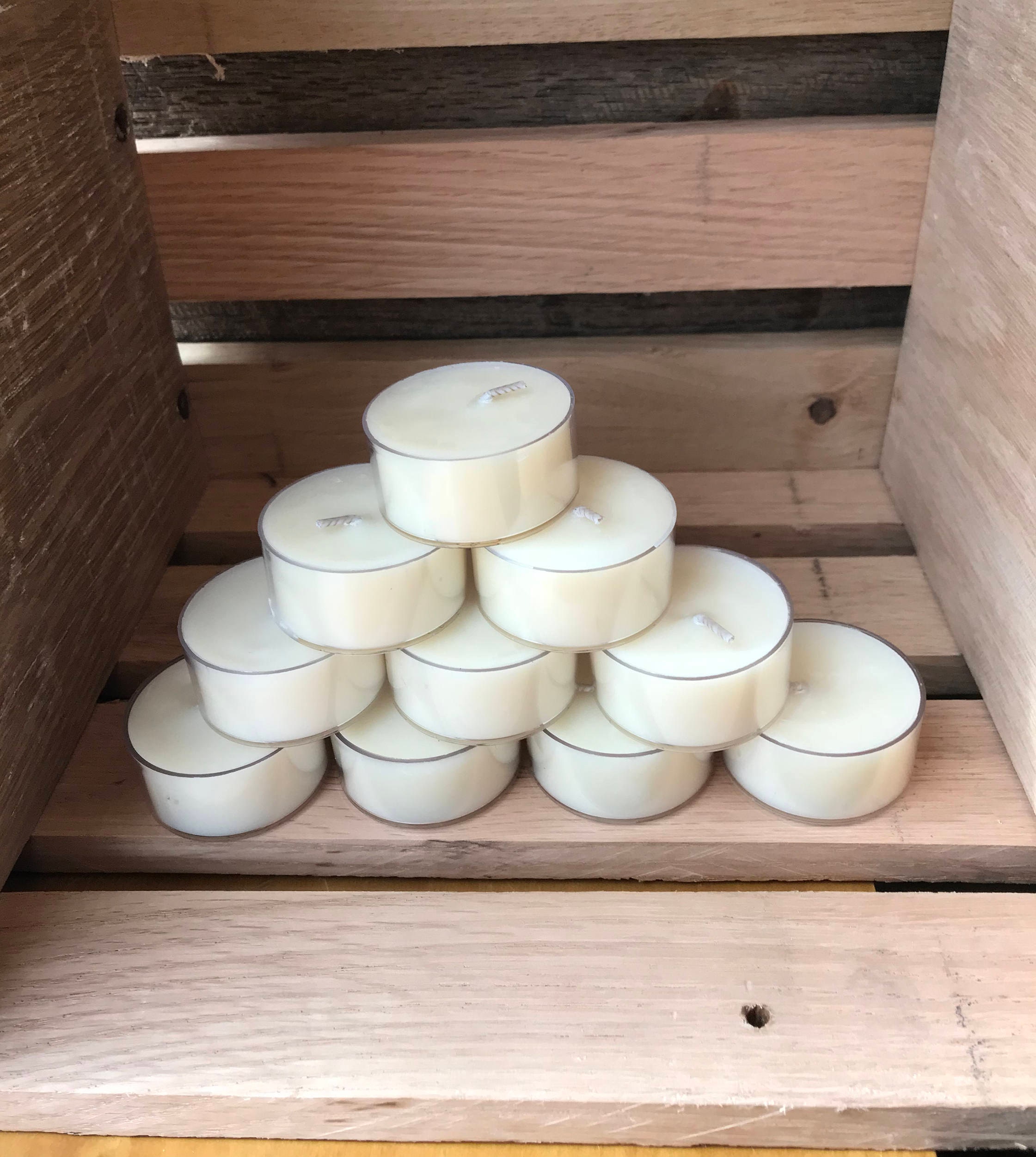 100 White Woodwick Soy Candle Tealights Hand poured 100 Soy Etsy