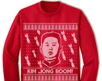 Kim Jong Boom Ugly Christmas Sweater. Ugly Sweater. Merry Christmas. Christmas Sweatshirt. Ugly Christmas Sweater. Party.