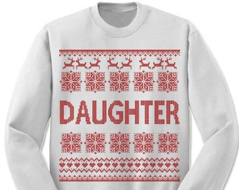 Dochter Ugly Christmas sweater. Familie kerst. Trui. Trui. Lelijke Kerstmis. Kerstmis. Cadeau idee.