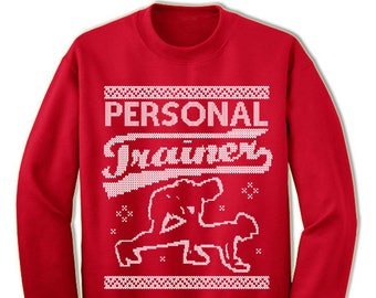 Personal Trainer Ugly Christmas Sweater. Gift. Ugly Sweater. Workout Sweater. Jumper. Ugly. Pullover. Christmas.