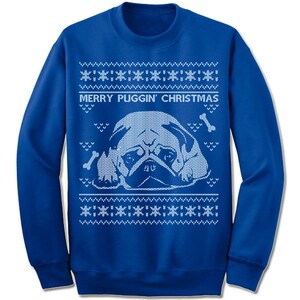 Pug Ugly Christmas Sweater. Merry Puggin Christmas Sweater Sweatshirt. Pet Dog Owner Lover Gift. image 2