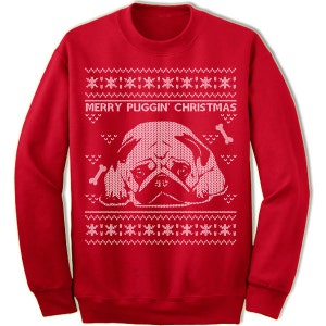 Pug Ugly Christmas Sweater. Merry Puggin Christmas Sweater Sweatshirt. Pet Dog Owner Lover Gift. image 4